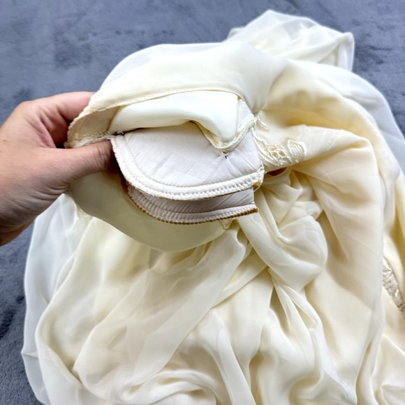 VTG JoEd Sophisticates Dress Size 12 Long Satin Sheer Romantic Elegant 60s Fairy - Picture 7 of 16